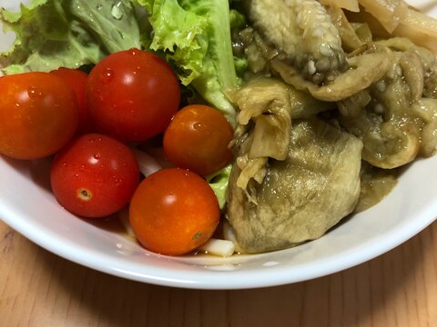 生野菜と茄子と新生姜の冷やしうどん(^ ^)